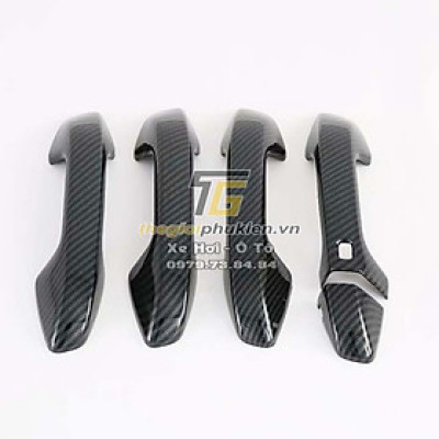 Bộ ốp tay nắm cửa, hõm cửa xe KIA Seltos 2020 vân Carbon