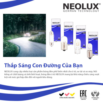 Combo 10 Bóng Đèn Chân Ghim T10 T15 T20 OSRAM NEOLUX Lắp Đèn Demi, Bóng Soi Biển Số Xe Ô Tô Xe Máy - Nhập Khẩu Chính Hãng