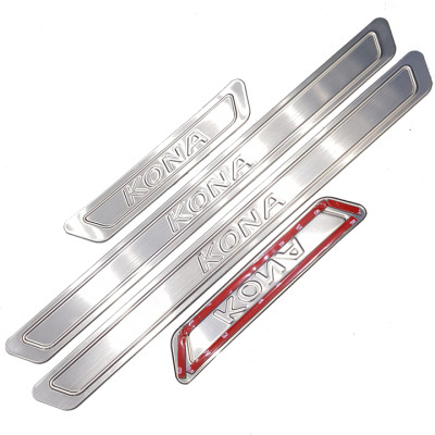 Bộ Ốp bậc cửa, Nẹp bước chân INOX dành cho xe Hyundai Kona