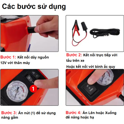 Bộ nâng kích gầm điện, kiêm máy bơm lốp và máy siết ốc ô tô đa năng 3 trong 1 ROGTZ TY-003 - Hàng chính hãng, bảo hành 24 tháng