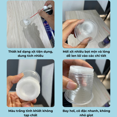 Xịt Mỡ Bò Nước Bôi Trơn Chịu Nhiệt, Có Tẩy Rỉ Sét BX4 (450 ml) Lithium White Grease - Hàng Chính Hãng