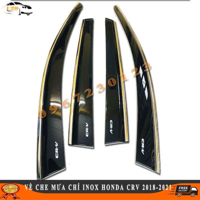 Vè Che Mưa Chỉ Inox Cao Cấp Honda CRV 2018-2021 Bóng Loáng