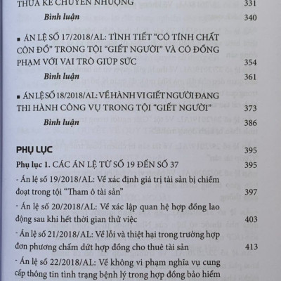 Bình luận khoa học bản án và án lệ - tập 1 