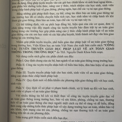 CÔNG TÁC TUYÊN TRUYỀN GIÁO DỤC PHÁP LUẬT VỀ AN TOÀN GIAO THÔNG TRONG TRƯỜNG HỌC