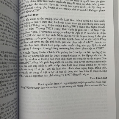 CÔNG TÁC TUYÊN TRUYỀN GIÁO DỤC PHÁP LUẬT VỀ AN TOÀN GIAO THÔNG TRONG TRƯỜNG HỌC
