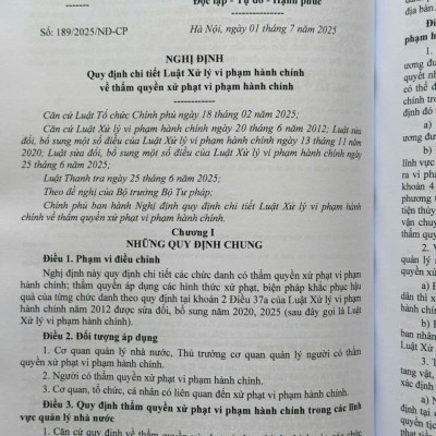 Luật Xử Lý Vi Phạm Hành Chính sửa đổi, bổ sung năm 2025 – Các Văn Bản Quy Định Chi Tiết và Biện Pháp Thi Hành (V2610T)