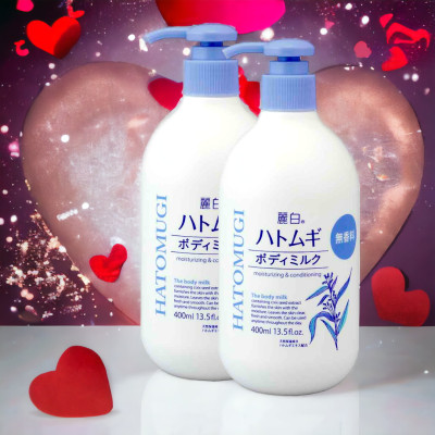 Sữa Dưỡng Thể Dùng Ban Đêm Không Mùi Hương Reihaku Hatomugi Body Milk (400 mL)