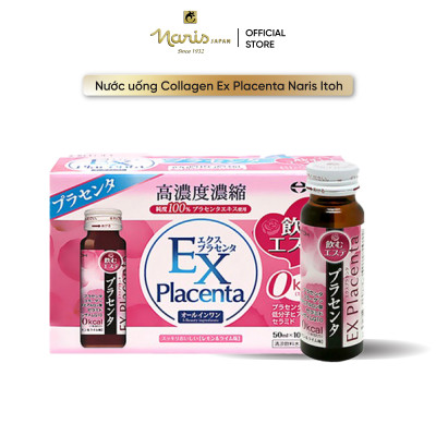 Thực phẩm chức năng nước uống chống lão hóa bổ sung Collagen Itoh EX Placenta (10 lọ x 50ml) Số 1 Nhật bản 