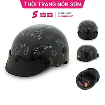 Mũ bảo hiểm lỗ thông gió hoa văn chính hãng NÓN SƠN AMP-ĐN122