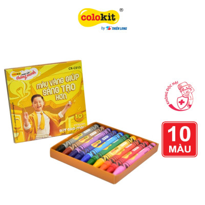 Bút sáp màu Thiên Long Colokit 10/12 màu tươi sáng tiêu chuẩn Châu Âu an toàn cho trẻ em tô màu, vẽ tranh CR-C015/CR-C016