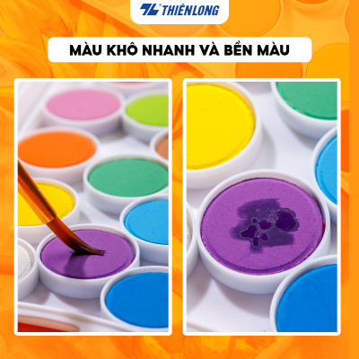 Bộ 12 Màu nước dạng nén Thiên Long Colokit WACO-C001