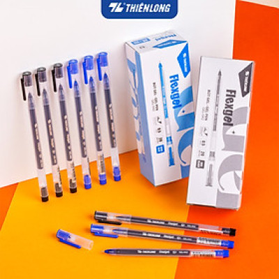 Bút gel Thiên Long mực khô nhanh,nét viết êm mượt Flexgel ngòi 0.5mm phù hợp cho học sinh,sinh viên GEL-042