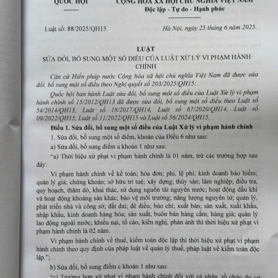 Luật Xử Lý Vi Phạm Hành Chính sửa đổi, bổ sung năm 2025 – Các Văn Bản Quy Định Chi Tiết và Biện Pháp Thi Hành (V2610T)