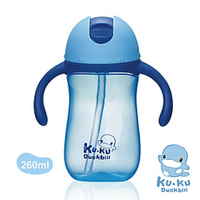BÌNH UỐNG NƯỚC ỐNG HÚT CHO BÉ BẰNG NHỰA PP KUKU KU5485 - 260ml