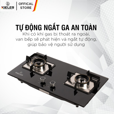 Bếp gas mặt kính cường lực KIELER KL-G153 tiết kiệm gas, công suất mạnh 5200W, mặt bếp chịu nhiệt tốt - Hàng chính hãng