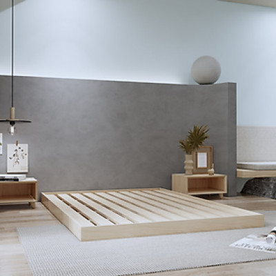 Giường ngủ gỗ CT11 Tundo màu vàng nhạt