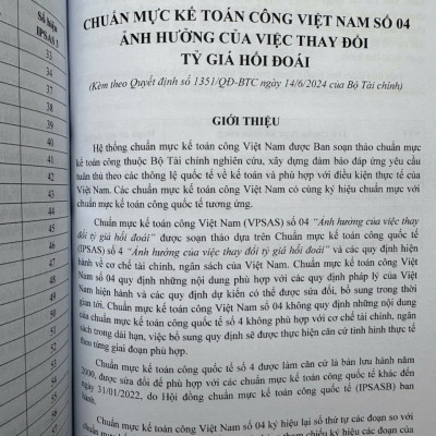 Sách Hệ Thống Chuẩn Mực Kế Toán Công Việt Nam – VPSAS (V2526T)