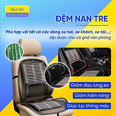 Đệm nan tre cao cấp lót ghế ô tô xe hơi thoáng mát - Đệm trúc để ghế văn phòng chống mỏi lưng