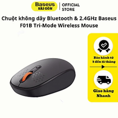 Chuột không dây Baseus F01B Tri-Mode Wireless Mouse  Bluetooth & 2.4GHz- hàng chính hãng