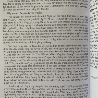 CÔNG TÁC TUYÊN TRUYỀN GIÁO DỤC PHÁP LUẬT VỀ AN TOÀN GIAO THÔNG TRONG TRƯỜNG HỌC