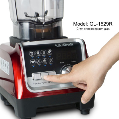 Sinh Tố Công Nghiệp Gali GL-1529R Dung tích 2 Lít, Motor 100% dây đồng đảm bảo độ bền bỉ, bảng điều khiển dạng cảm ứng, lưỡi dao bằng thép không gỉ. Hàng chính hãng bảo hành 24 tháng