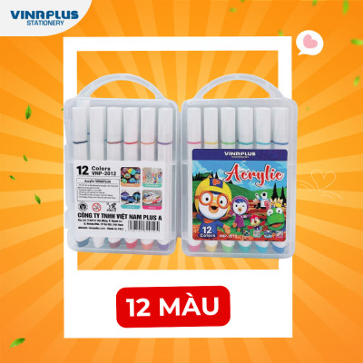 Bút màu Acrylic Vinaplus 12/24/36/48 Cao Cấp Màu Sắc Tươi Sáng - Bút lông màu