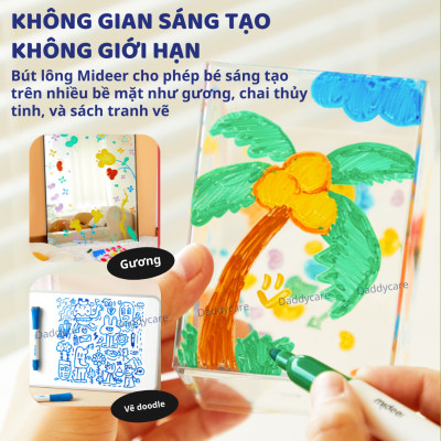 Bút viết bảng trắng nhiều màu Mideer Little Artist Whiteboard Marker, bút màu nước cho bé