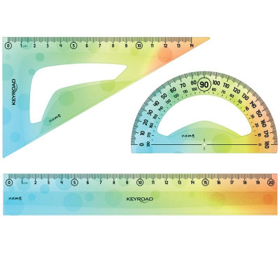 Bộ 3 Thước Học Sinh - Keyroad KR972402 (Mẫu Màu Giao Ngẫu Nhiên)