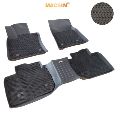 Thảm ô tô sd3 2 lớp dạng lưới lục giác Toyota Camry 2019-2024 màu đen - bề mặt cao su siêu sạch - Macsim