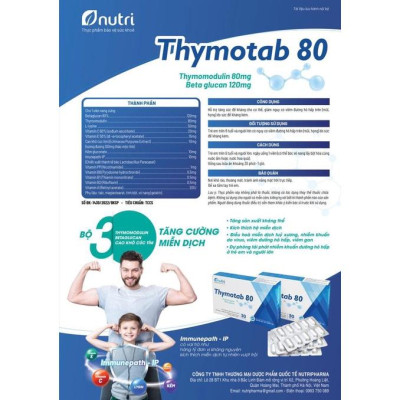 Thymotab 80 - Hỗ trợ sức đề kháng cho cơ thể, giảm nguy cơ viêm đường hô hấp trên – (hộp 30 viên)