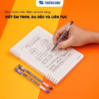 Bút gel Thiên Long mực khô nhanh,nét viết êm mượt Flexgel ngòi 0.5mm phù hợp cho học sinh,sinh viên GEL-042