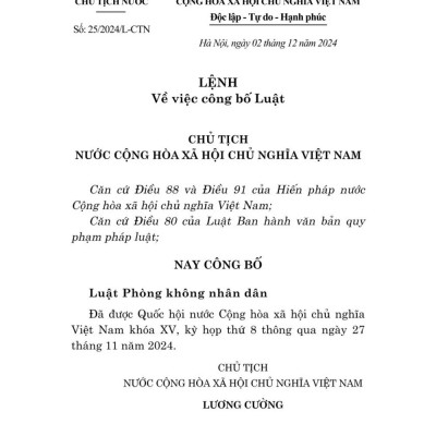 Luật phòng không nhân dân - bản in 2025