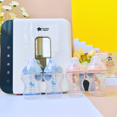 Bình Sữa PP Ty Siêu Mềm Tự Nhiên Tommee Tippee Natural Start 260ml, Núm Ty Của Bình 3-6 Tháng, Xanh Dương (Bình Đôi)