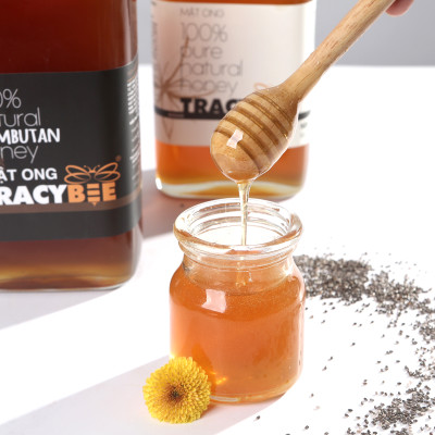Hộp đôi quà tặng mật ong hoa chôm chôm Tracybee 600ml