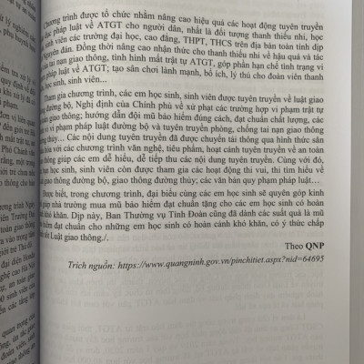 CÔNG TÁC TUYÊN TRUYỀN GIÁO DỤC PHÁP LUẬT VỀ AN TOÀN GIAO THÔNG TRONG TRƯỜNG HỌC