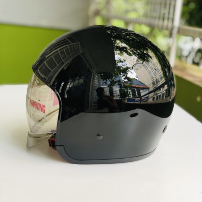 Mũ bảo hiểm xe máy 3/4 Royal M139 kính âm màu ĐEN BÓNG
