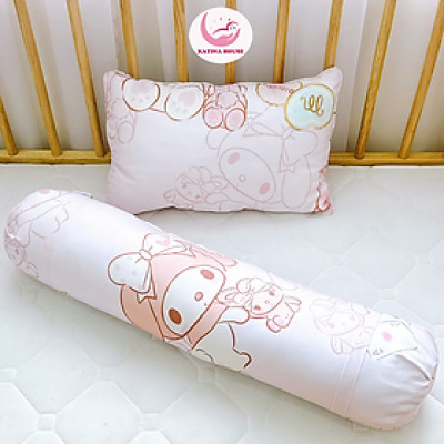Bộ gối nằm gối ôm cho bé Katina House, gòn lông vũ nhân tạo vải tencel mềm thoáng mát