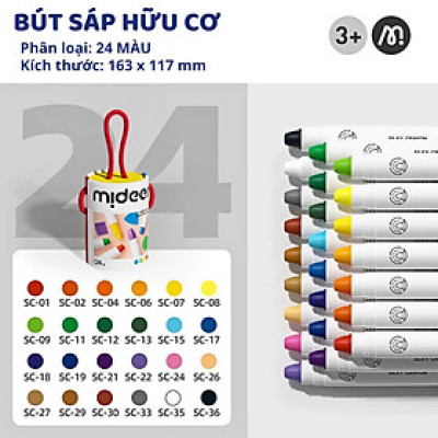 Bút Màu Sáp Lụa Tập Tô An Toàn Dễ Tẩy Rửa - Mideer Silky Crayon