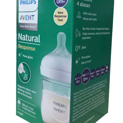 Philips Avent bình sữa thủy tinh mô phỏng tự nhiên mới 120ml bé từ 0 tháng SCY930/01