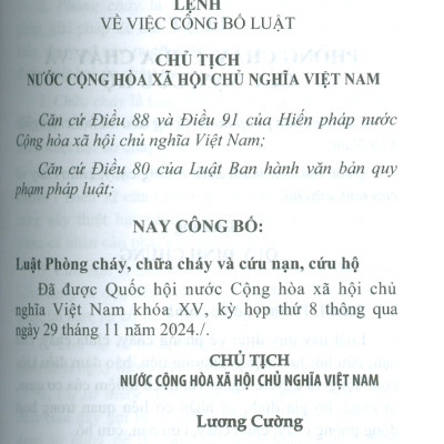 Luật Phòng Cháy, Chữa Cháy Và Cứu Nạn, Cứu Hộ Năm 2024