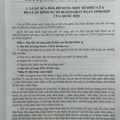 Sách Bộ Luật Hình Sự năm 2015 sửa đổi, bổ sung năm 2017, 2025 và Các Văn Bản Hướng Dẫn Thi Hành (V2593D)