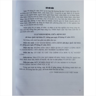 Sách Luật Khám Bệnh Chữa Bệnh năm 2023 - V2221T