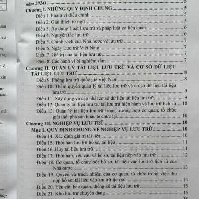 Sách Luật Lưu Trữ – Công Tác Văn Thư, Lưu Trữ, Thời Hạn Bảo Quản Hồ Sơ, Tài Liệu Trong Hoạt Động Của Cơ Quan, Tổ Chức, Đơn Vị (V2515T)