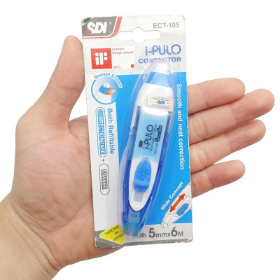 Xóa Kéo 5 mm x 6 m - SDI ECT-105 - Màu Xanh Dương