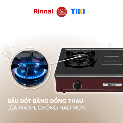 Bếp gas dương Rinnai RV-A271R(EB) mặt bếp men và kiềng bếp men - Hàng chính hãng.