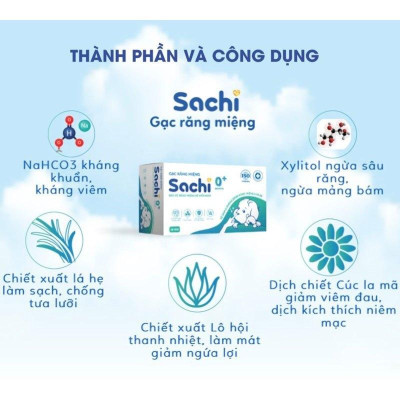 Mua 2 Gạc Rơ Lưỡi Sachi cho bé từ 0 tháng tuổi- Tặng 1 kem hăm Liniment