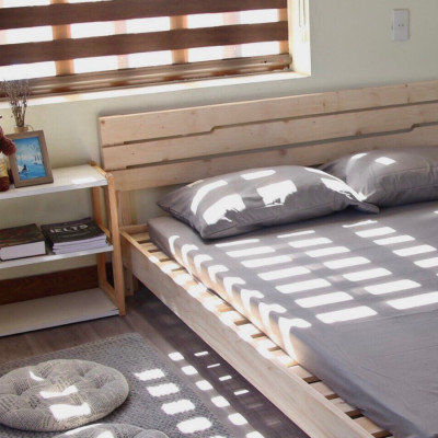 Giường ngủ gỗ CT05 Juno Sofa màu vàng nhạt 