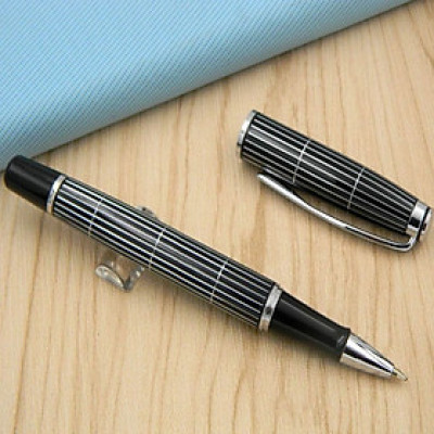 Bút Ký Viết Mực Gel Sọc Lưới trắng đen ngòi nét  0.7mm Baoer 717