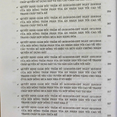 Tuyển tập các quyết định giám đốc thẩm của Hội đồng Thẩm phán Tòa án nhân dân tối cao về hình sự, dân sự, kinh doanh thương mại (từ năm 2017 đến năm 2023)