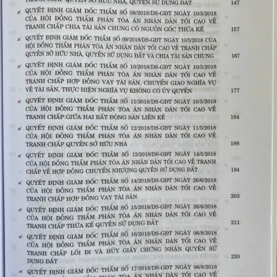 Tuyển tập các quyết định giám đốc thẩm của Hội đồng Thẩm phán Tòa án nhân dân tối cao về hình sự, dân sự, kinh doanh thương mại (từ năm 2017 đến năm 2023)